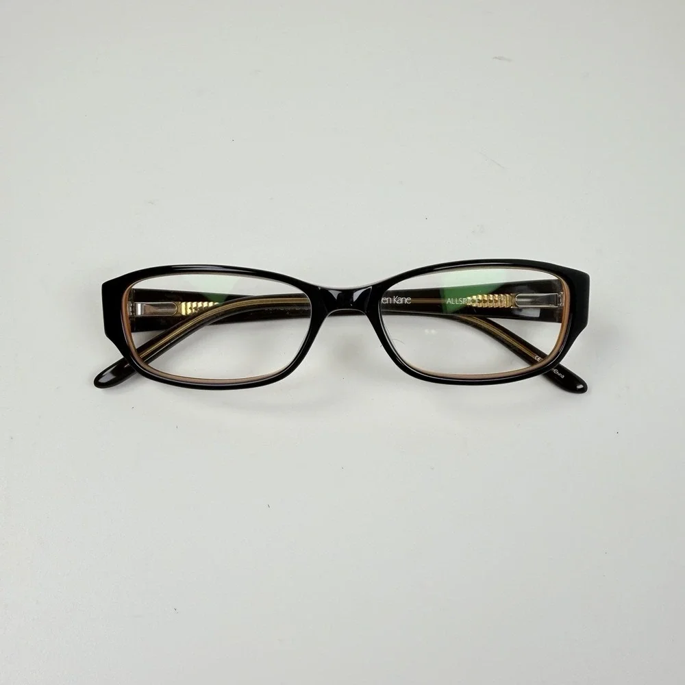 Karen Kane ALLSPICE Eyeglass Frames Black Peach 52-16-135 Rectangle Full Rim